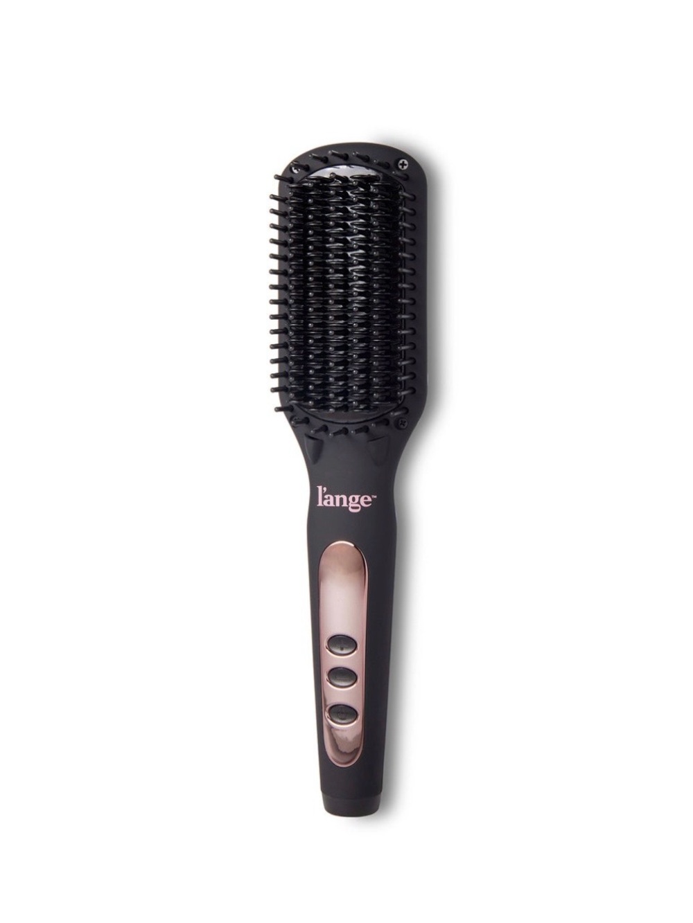 L’Ange | Le Vite Black Rose Gold Ceramic Heated Straightening Brush Frizz Free